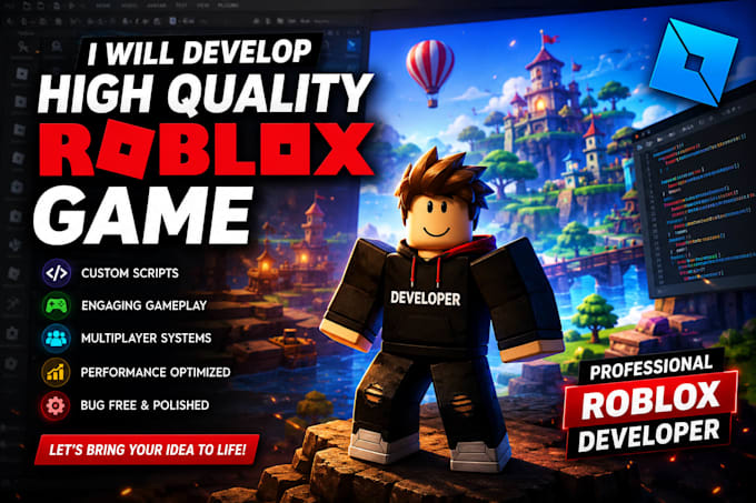 develop a high quality roblox game in roblox studio