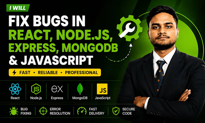 fix javascript, react and nodejs errors