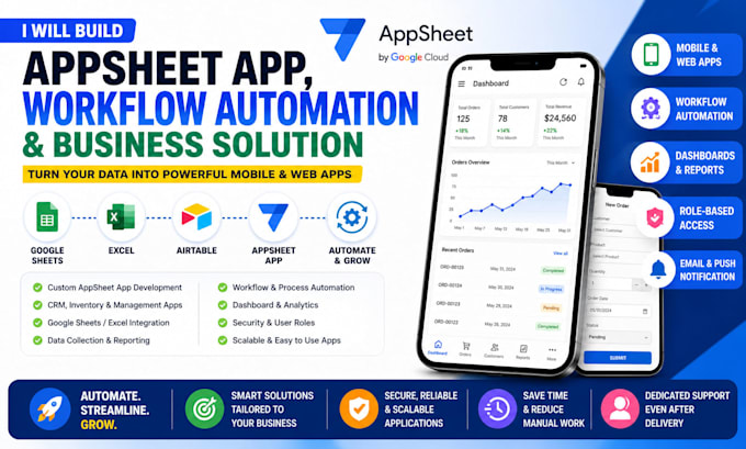 build appsheet app, appsheet automation and business database solution