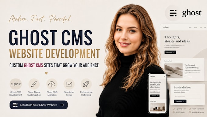 build your ghost cms, custom ghost cms website, develop your ghost cms website