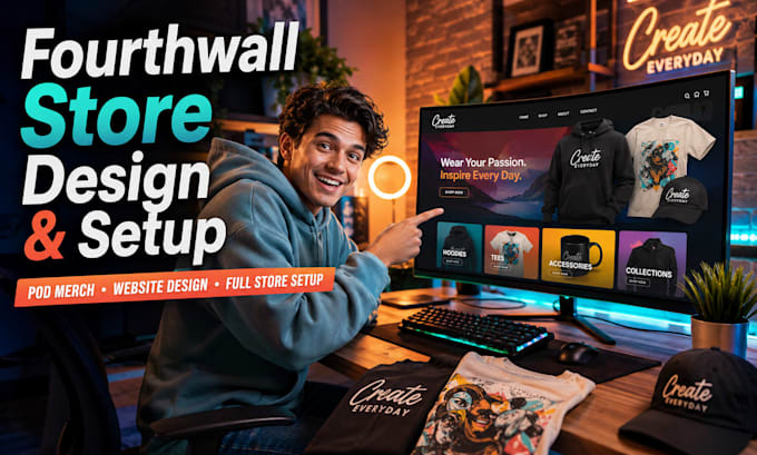 setup forth wall pod merch store design redesign fourthwall website merch store