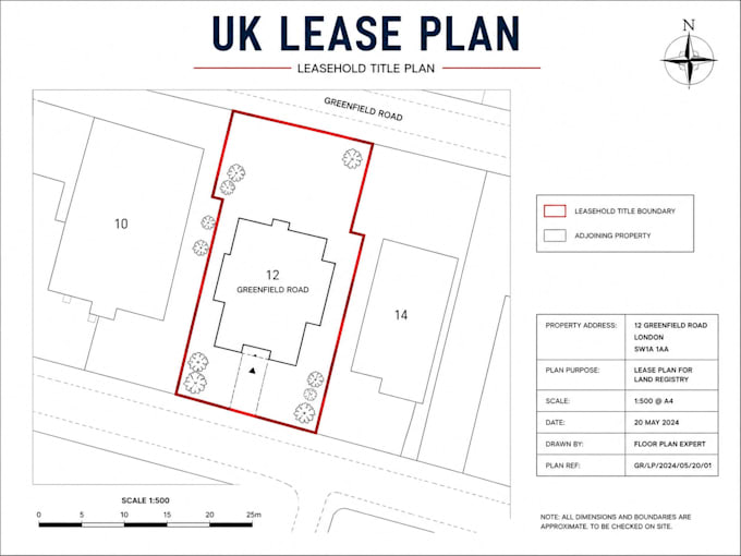 create UK land registry lease plan, title plan and property floor plan