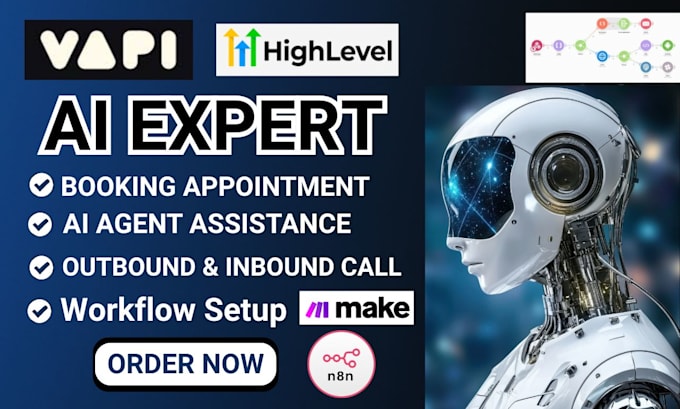 n8n ai agent gohighlevel voice ai vapi ai calling agent vapi ai agent make com