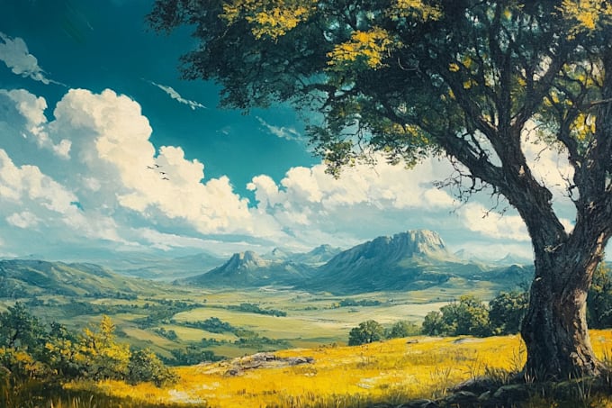 draw a natural landscape and background illustration