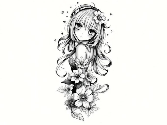 design custom anime manga tattoo design for you