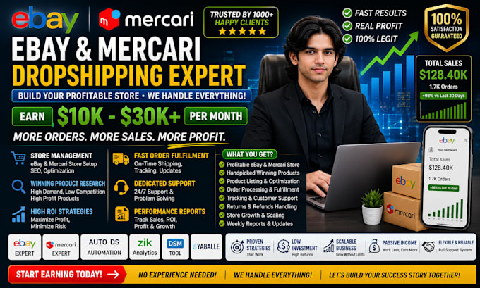 manage your ebay dropshipping business on profit share basis