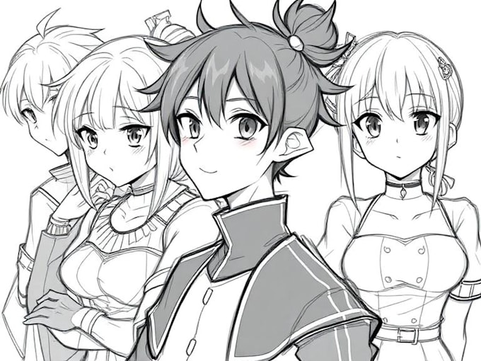 sketch characters into anime style