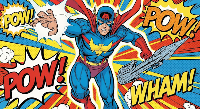 make a comic superhero pop art or marvel style