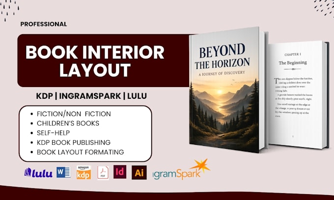 do  interior book layout formatting, design and typesetting for publishing