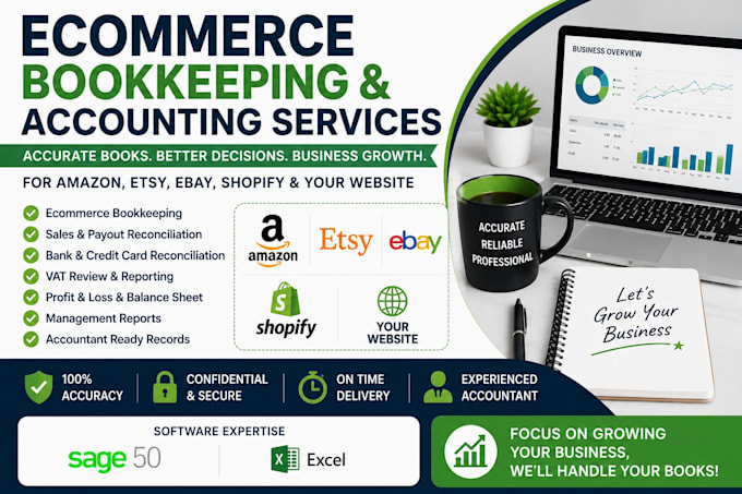 do ecommerce bookkeeping for amazon etsy ebay and shopify