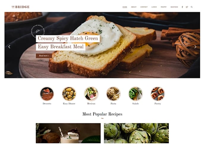 build cooking blog website design