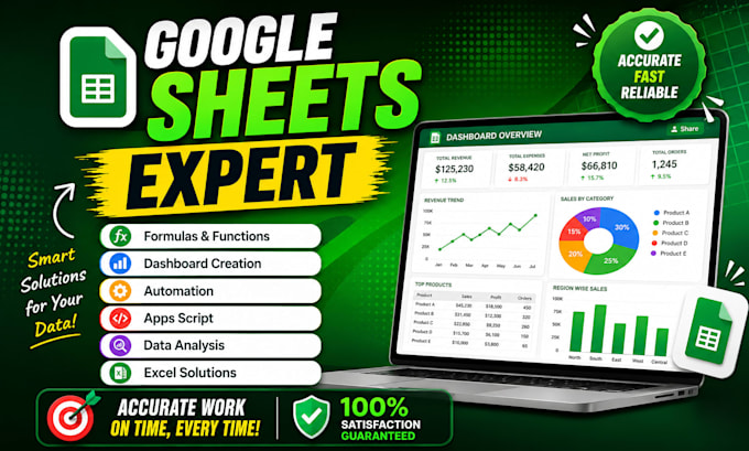 create google sheets formulas, automation and apps script for your business