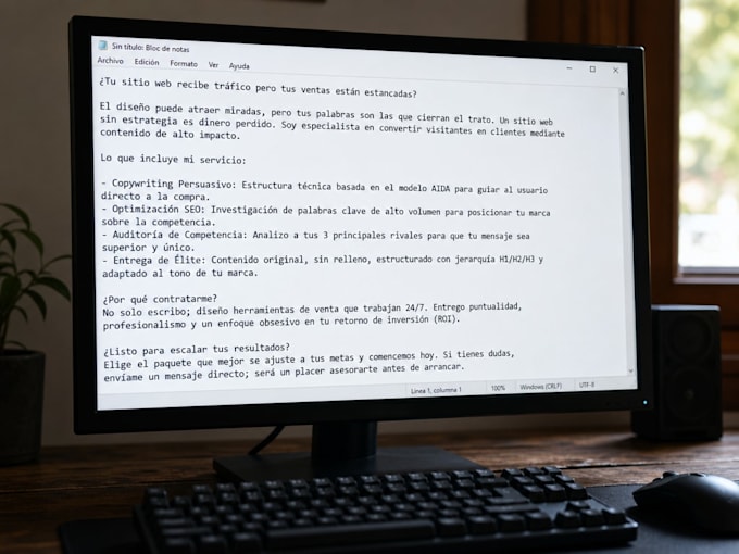un texto de alta conversion para tu sitio web