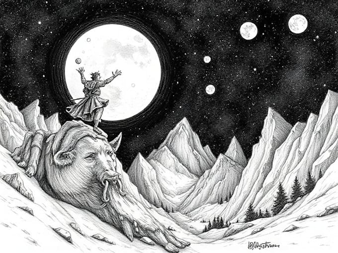 create an amazing pen and ink illustration for you