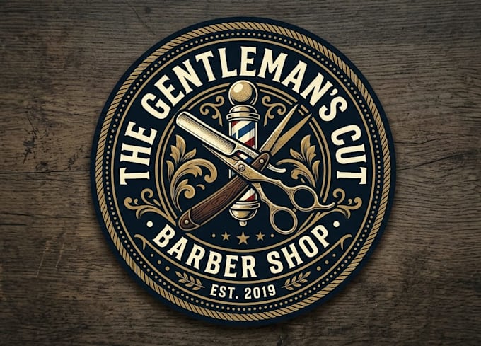 create a modern barber logo design