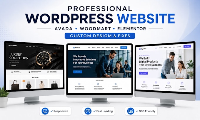 design wordpress avada theme, fix avada website builder woodmart wordpress theme