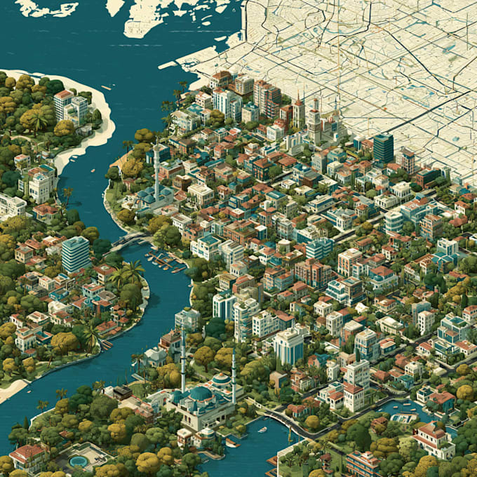 do flat business vector maps of any location