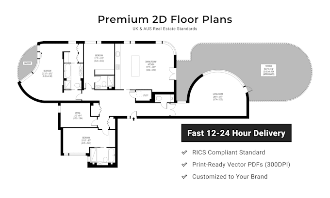draw uk aus standard real estate 2d floor plan in autocad