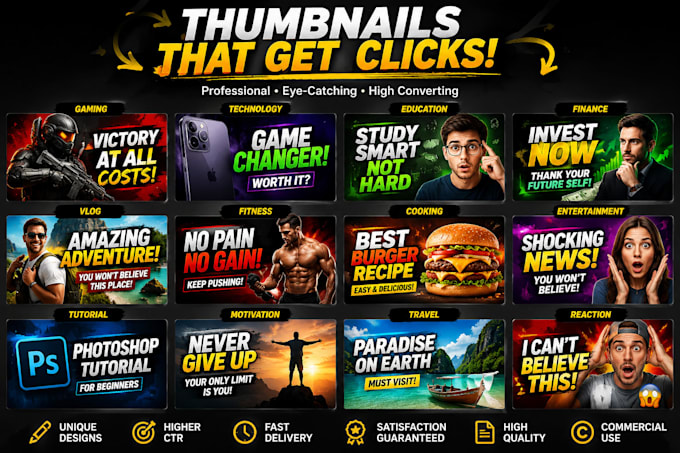 design eye catching thumbnails that increase clicks and views
