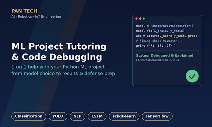tutor you on your python machine learning project