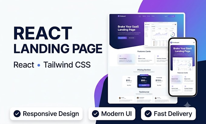 build a premium react landing page with tailwind CSS