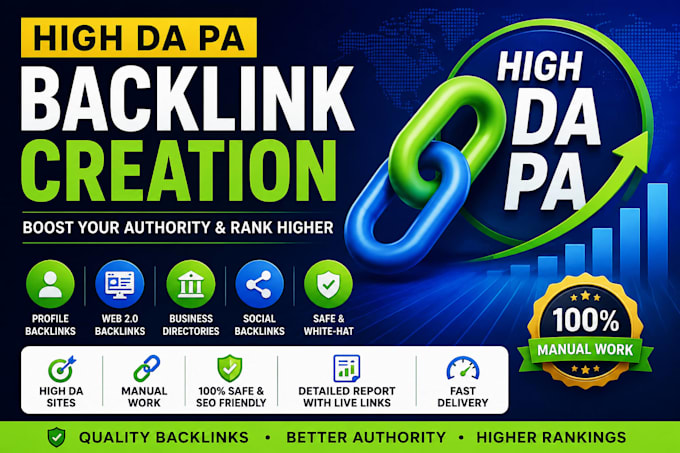 create 50 high da pa backlinks instant approval
