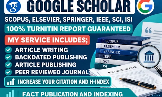 write and publish research article on google scholar, scopus, increase citation