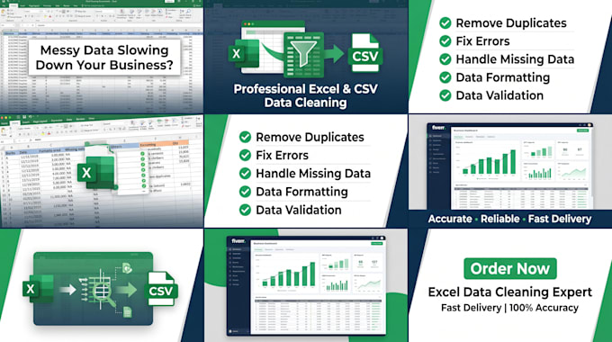 clean, format, organize and fix your excel or csv data