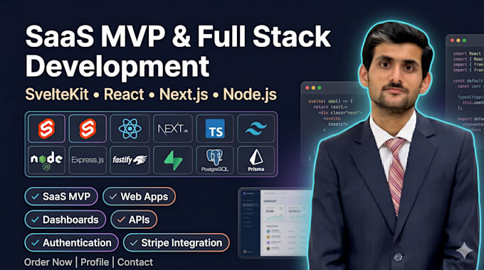 build fast saas mvps with sveltekit, react, tailwind and typescript
