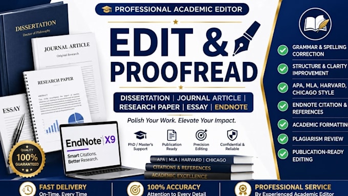 edit and profread dissertation, journal article, research essay, paper, endnote