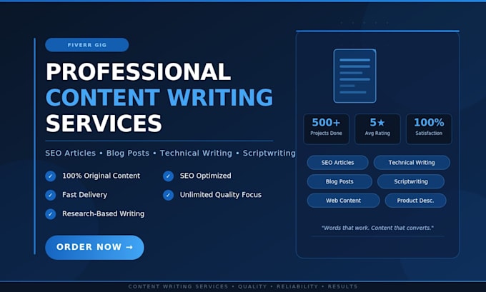 write technical content, audio scripts, and SEO articles