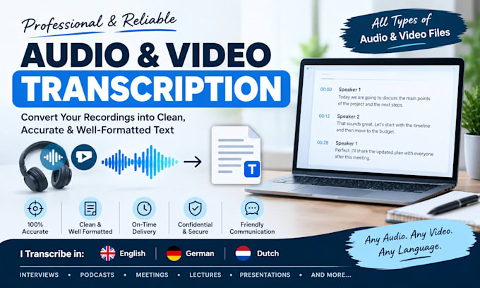 transcribe audio and video into accurate text