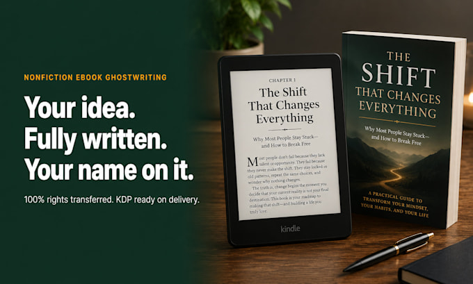 ghostwrite your nonfiction ebook or amazon kdp self help guide