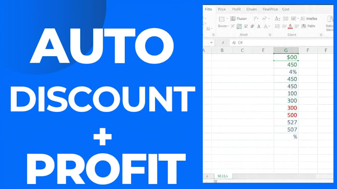 create excel pricing calculator with auto discount and profit formula