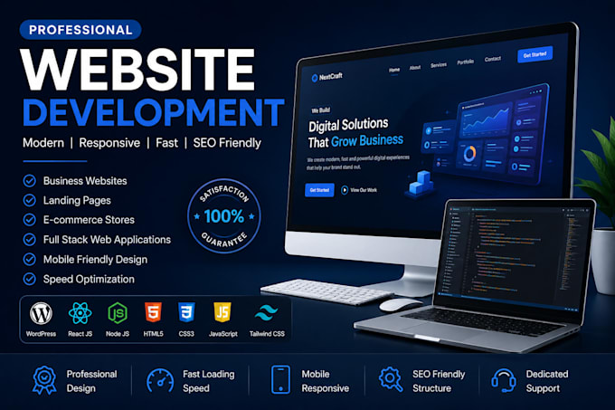 design and develop modern responsive websites and landing pages