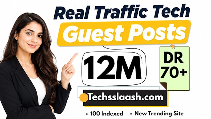 do technology guest post on high traffic website, tech guest posting service