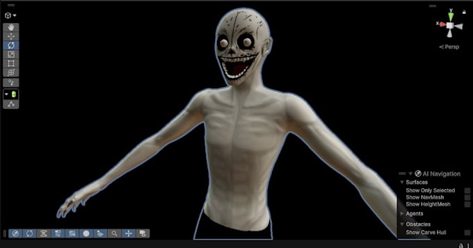 create a unity horror game with jumpscares and interaction