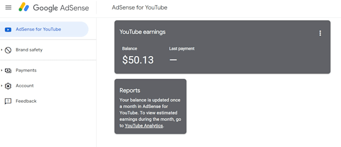 set up google adsense for your youtube channel