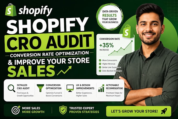 do shopify cro audit, conversion rate optimization and improve your store sales