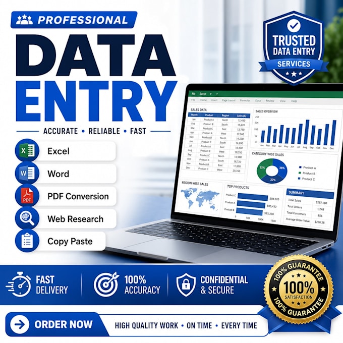 do data entry, copy paste, typing, pdf to excel, lead generation,