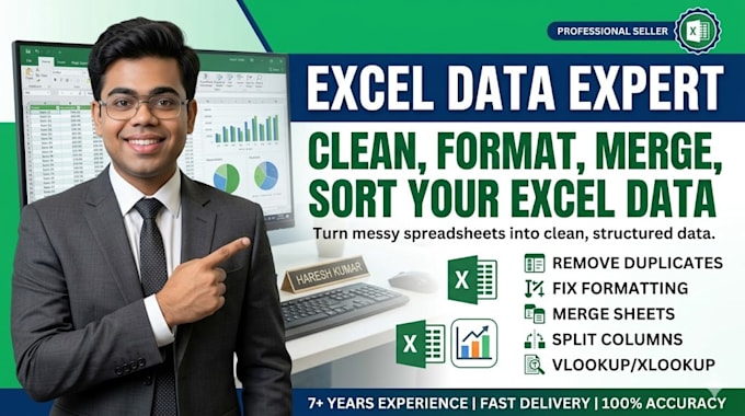 clean, format and organize messy excel data
