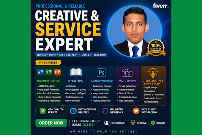 do typesetting, book formatting, script typing, and graphic designing