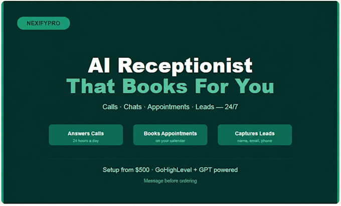 set up an ai receptionist to answer calls and book appointments