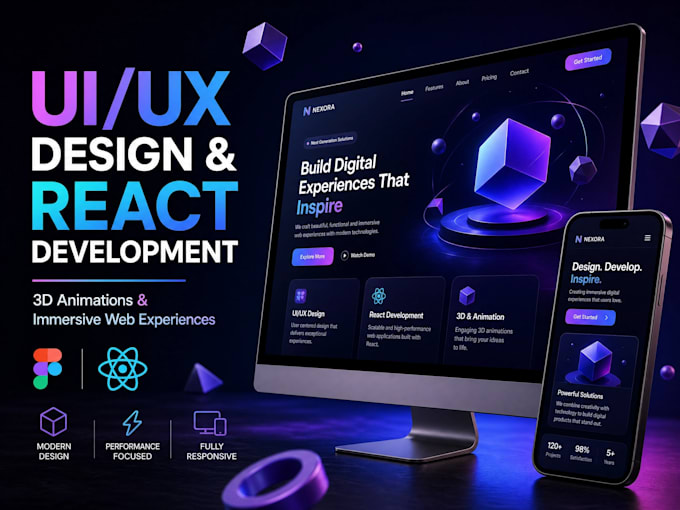 Design 3d modern ui,ux for you with stunning 3d and scrolling ...