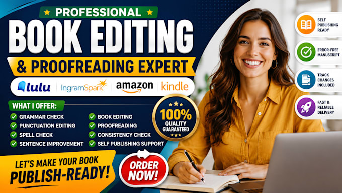 do professional book editing, grammar check, punctuation and spell check