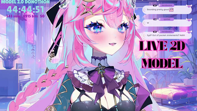 create a custom 2d 3d vtuber model with full rigging, vrm,and streaming setup