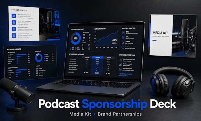 design podcast sponsorship presentation, media kit and brand partnership deck