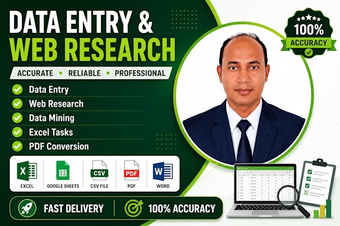 data entry and web research