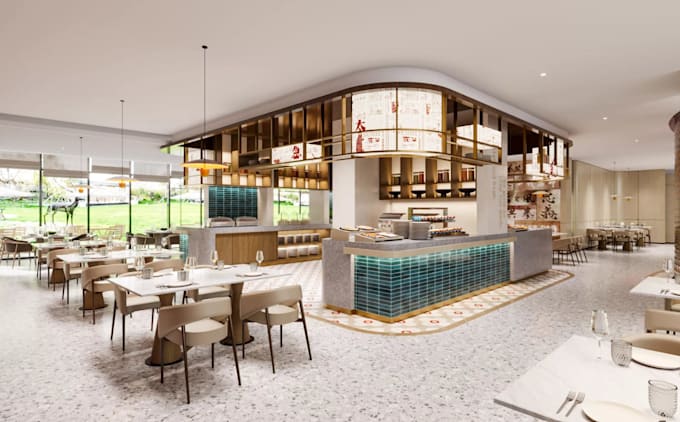 remodel3d bistro restaurant,hotel buffet,cafeteria render,dining hall layout,skp