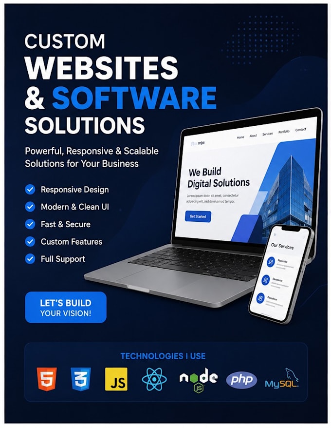 build custom websites and software solutions